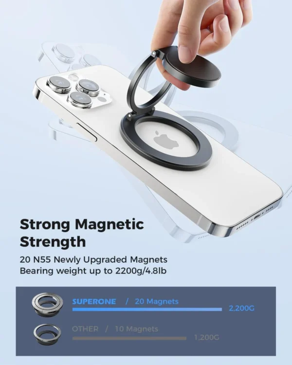 MagSafe Magnetic Ring Holder – Grip & Kickstand for iPhone & Mounts - Image 8