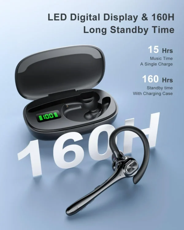 Bluetooth Earpiece – Noise Canceling, Single Ear, 160H Standby - Image 5