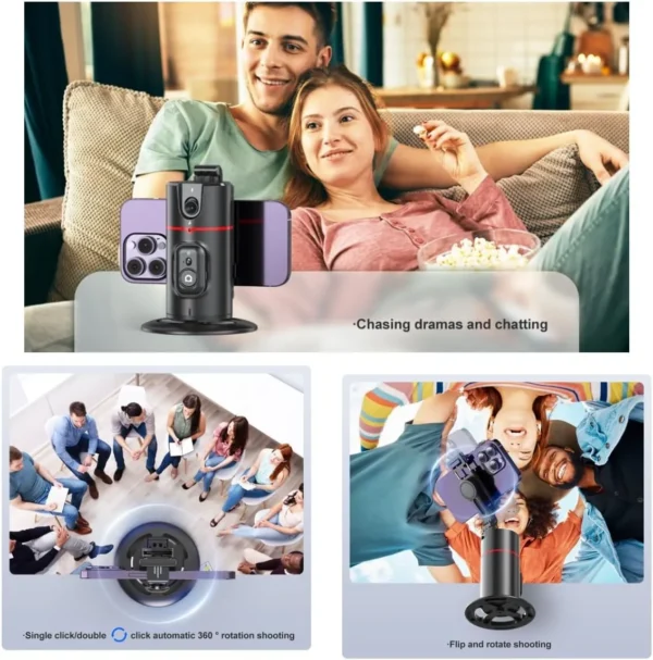 360° Face Tracking Phone Tripod with Remote & Gesture Control - Image 2