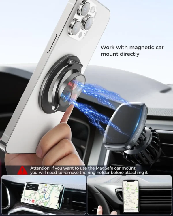 MagSafe Magnetic Ring Holder – Grip & Kickstand for iPhone & Mounts - Image 2