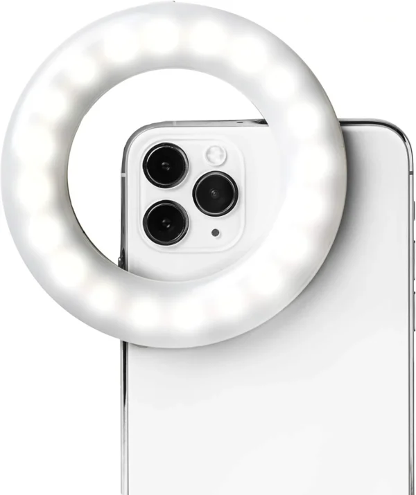 Selfie One Clip-On Ring Light – 3 Modes, Rechargeable, for Phone & Laptop