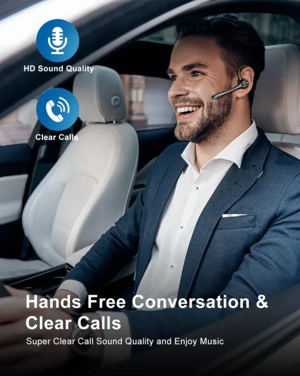 Bluetooth Earpiece – Noise Canceling, Single Ear, 160H Standby - Image 3
